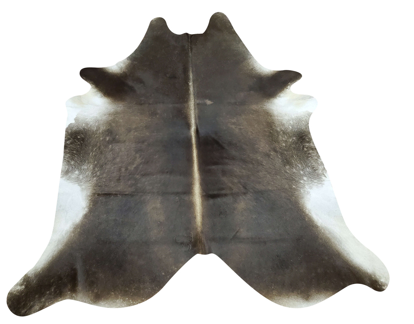 Natural Cowhide Rug Dark Gray Black 7.5ft x 6.5ft