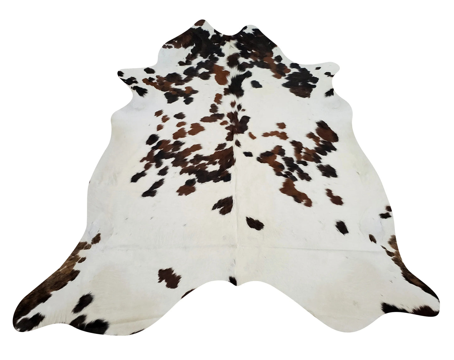 Speckled Brown White Cowhide Rug 7ft x 6.6ft