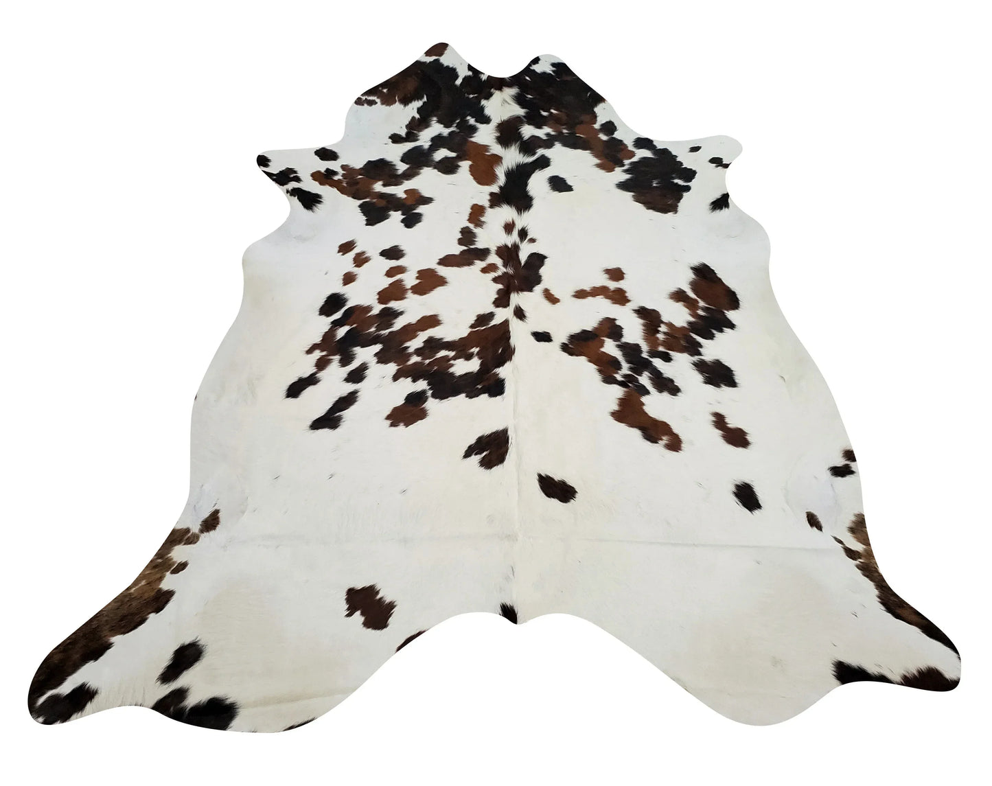 Speckled Brown White Cowhide Rug 7ft x 6.6ft