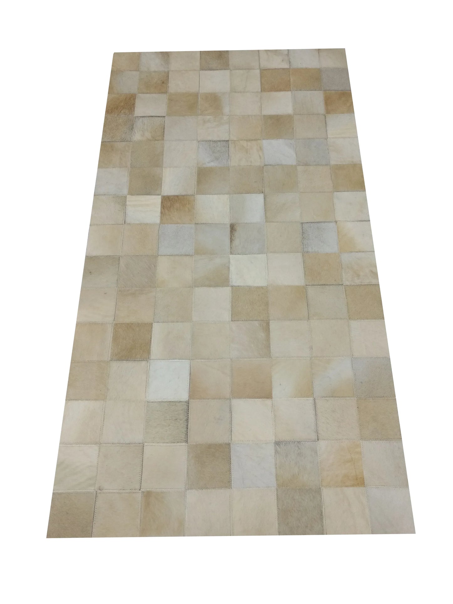 Beige Cowhide Patchwork Rug Picture 5