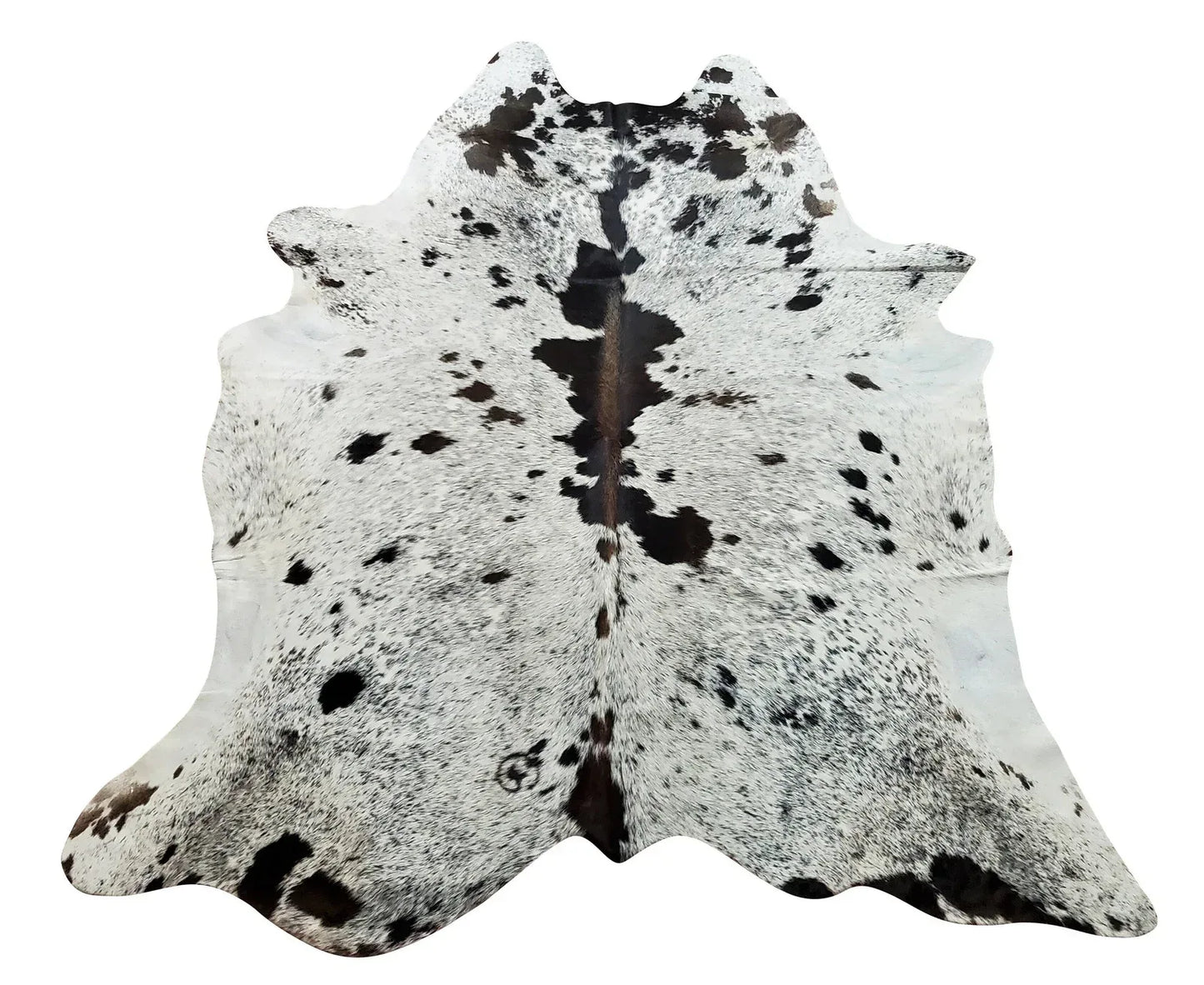Dark Salt Pepper Cowhide Rug Tricolor 6.8ft x 6.1ft