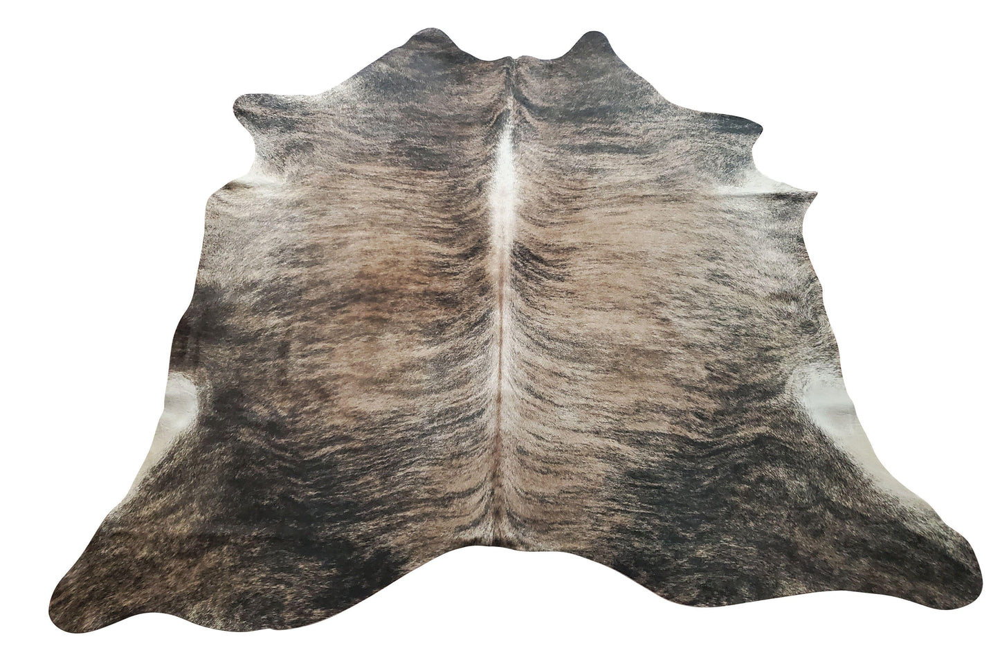 Natural Cowhide Rug Dark Grey Brindle 6.6ft x 6.6ft