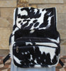 Calf hair backpack black and white