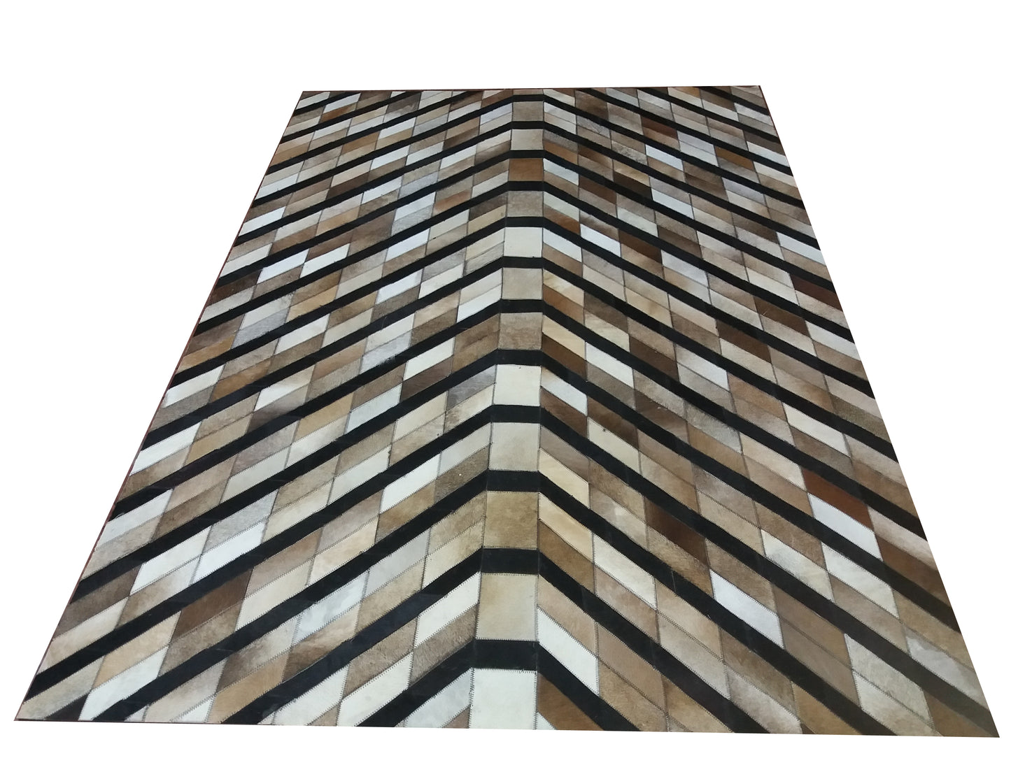 Cowhide Patchwork Rugs zigzag