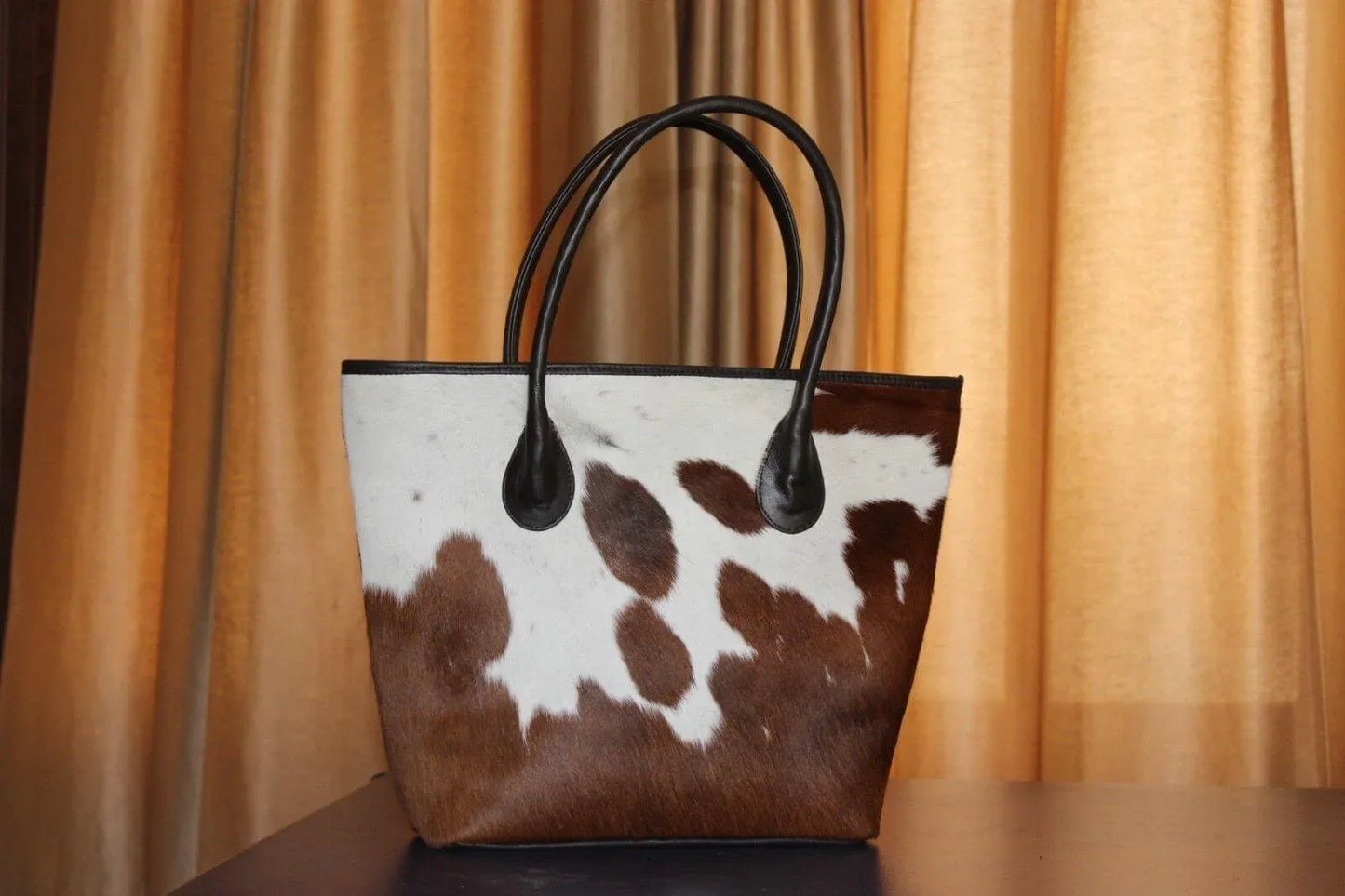 Calf Hair Bucket Bag Brown & White