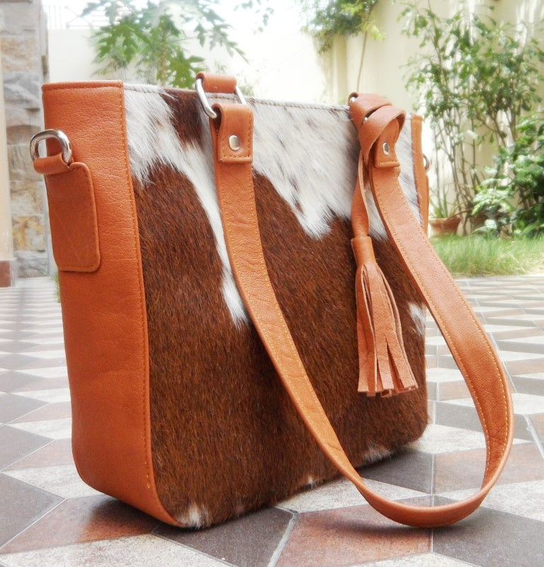 Real Cowhide Crossbody Bag Messenger Purse