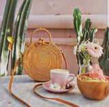 small rattan bag perfect for outdoors. 