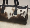 cowhide weekender bag