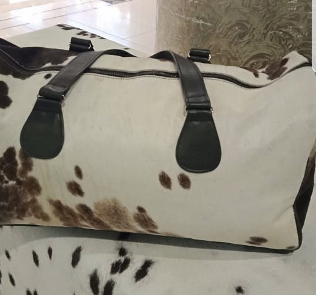 cowhide weekend bag