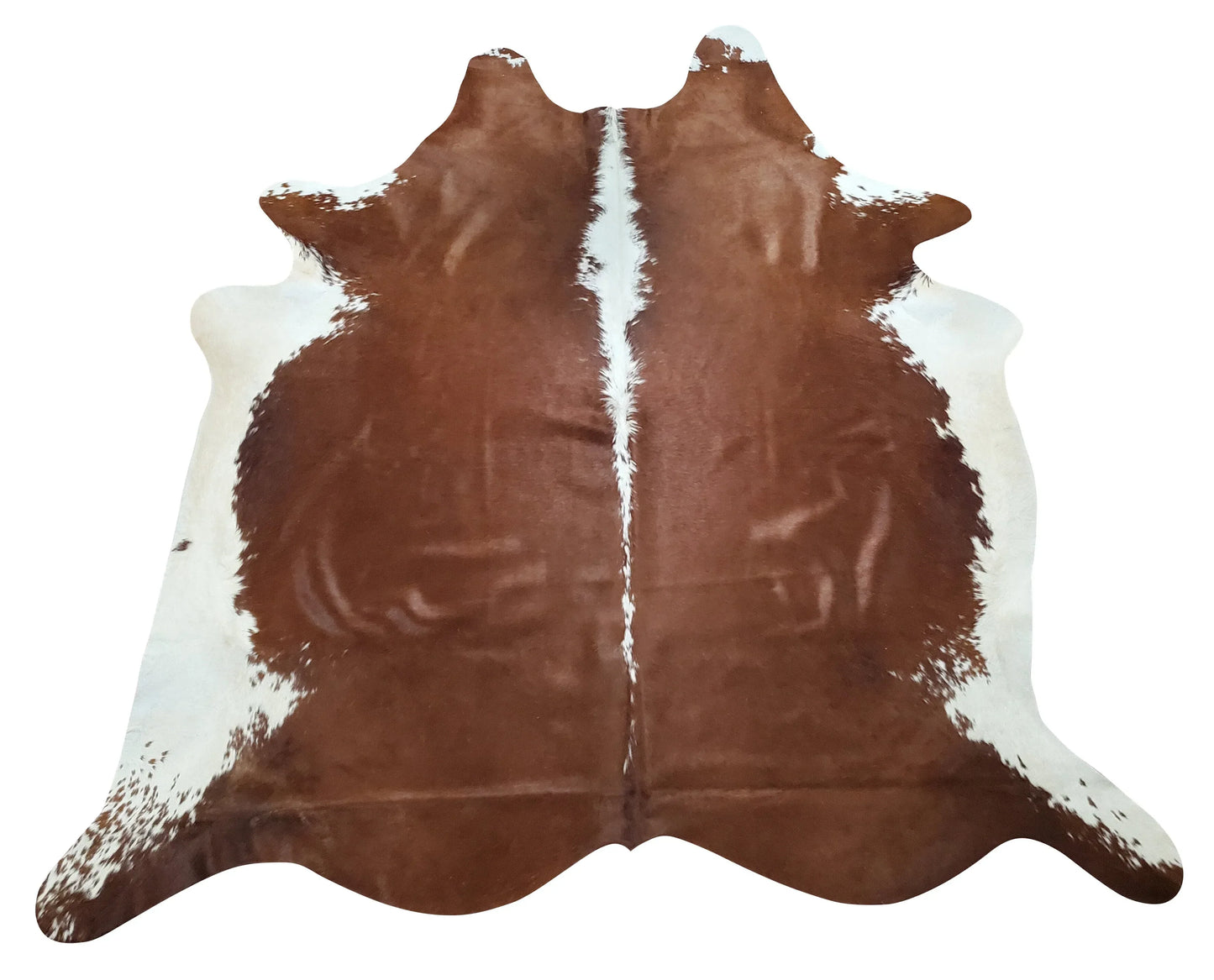 Genuine Hereford Brown Cowhide Rug 6.3ft x 5.3ft