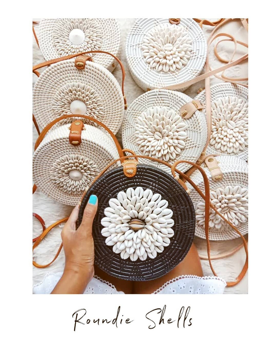 Rattan circle bag