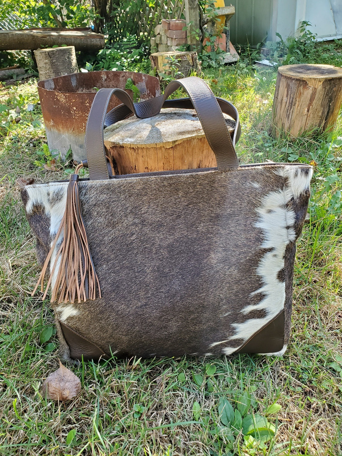 cowhide messenger bag