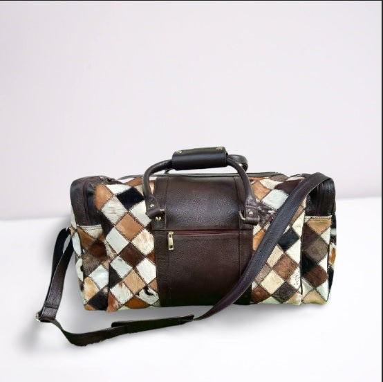 Our handcrafted overnight cowhide diaper bag can also be utilized while going to gym or an outdoor tour.