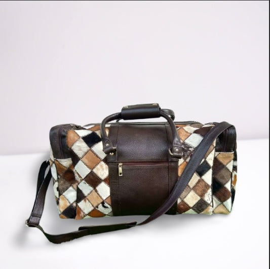 Our handcrafted overnight cowhide diaper bag can also be utilized while going to gym or an outdoor tour.