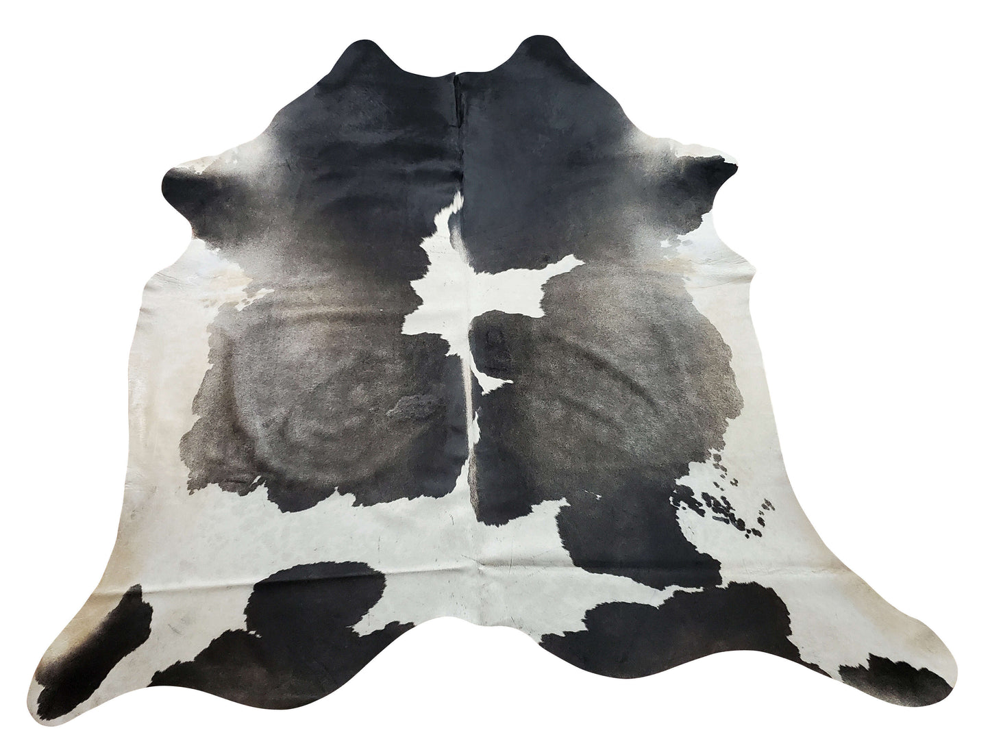 Stunning large dark gray cowhide rug great for high traffic areas, no need to put anything underneath, complete your western style rustic bedroom