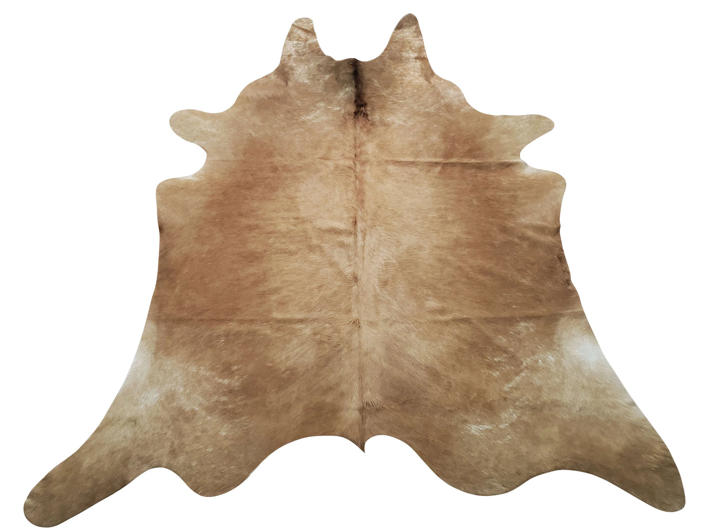 Natural Brown Beige Cowhide Rug 7.6ft x 6.8ft