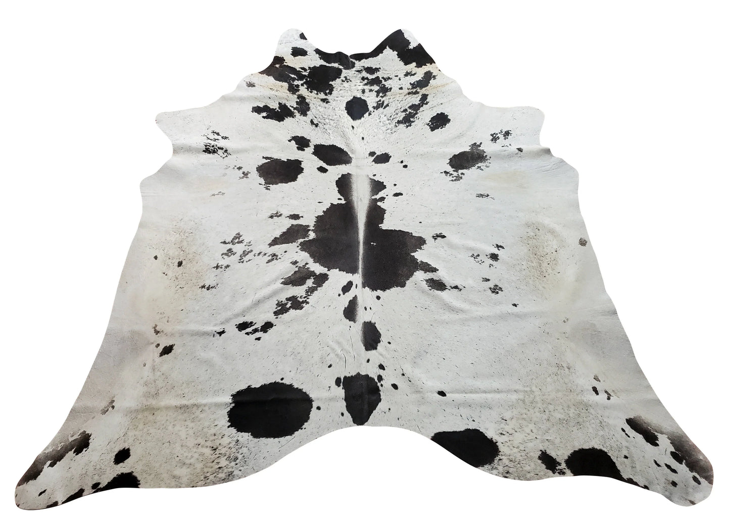 Grey And White Cowhide Rug 7.3ft x 6.6ft