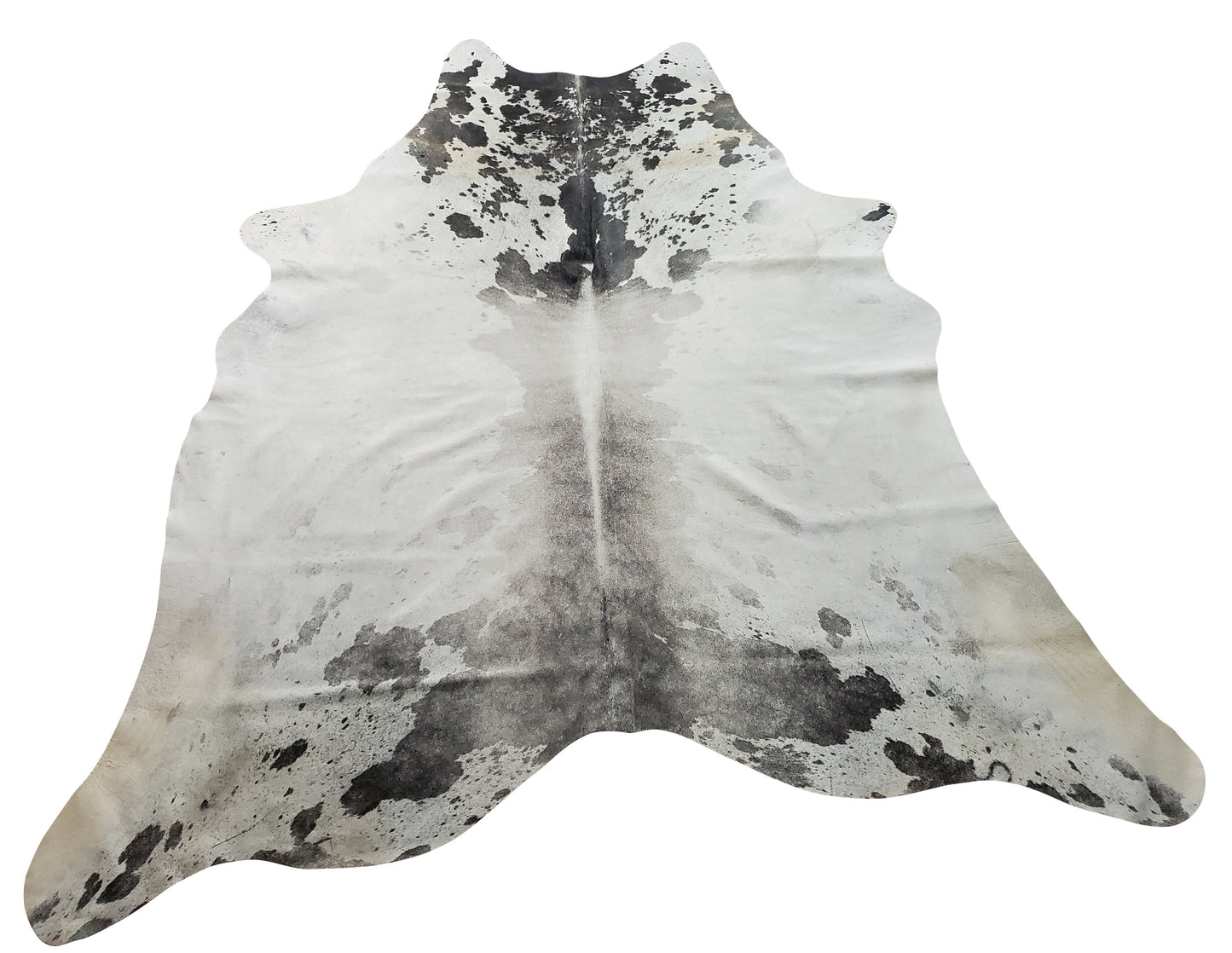 Grey White Cow hide Rug 7.4ft x 7ft