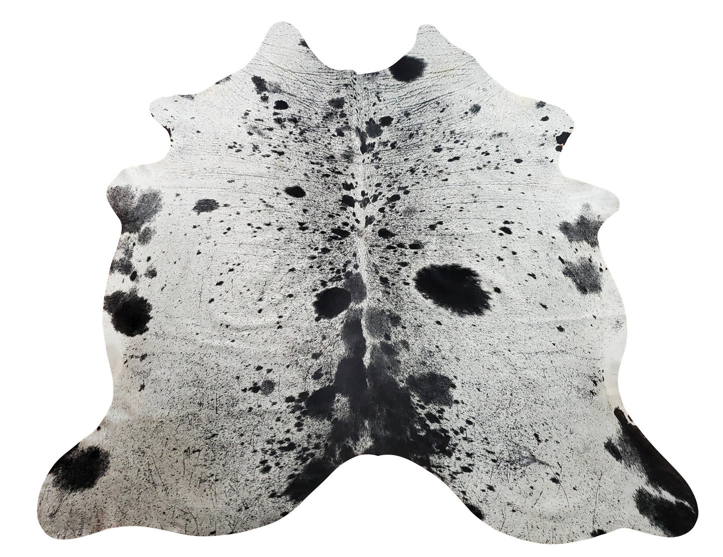 Real Cowhide Rug Black White Salt Pepper 7.3ft x 6.5ft