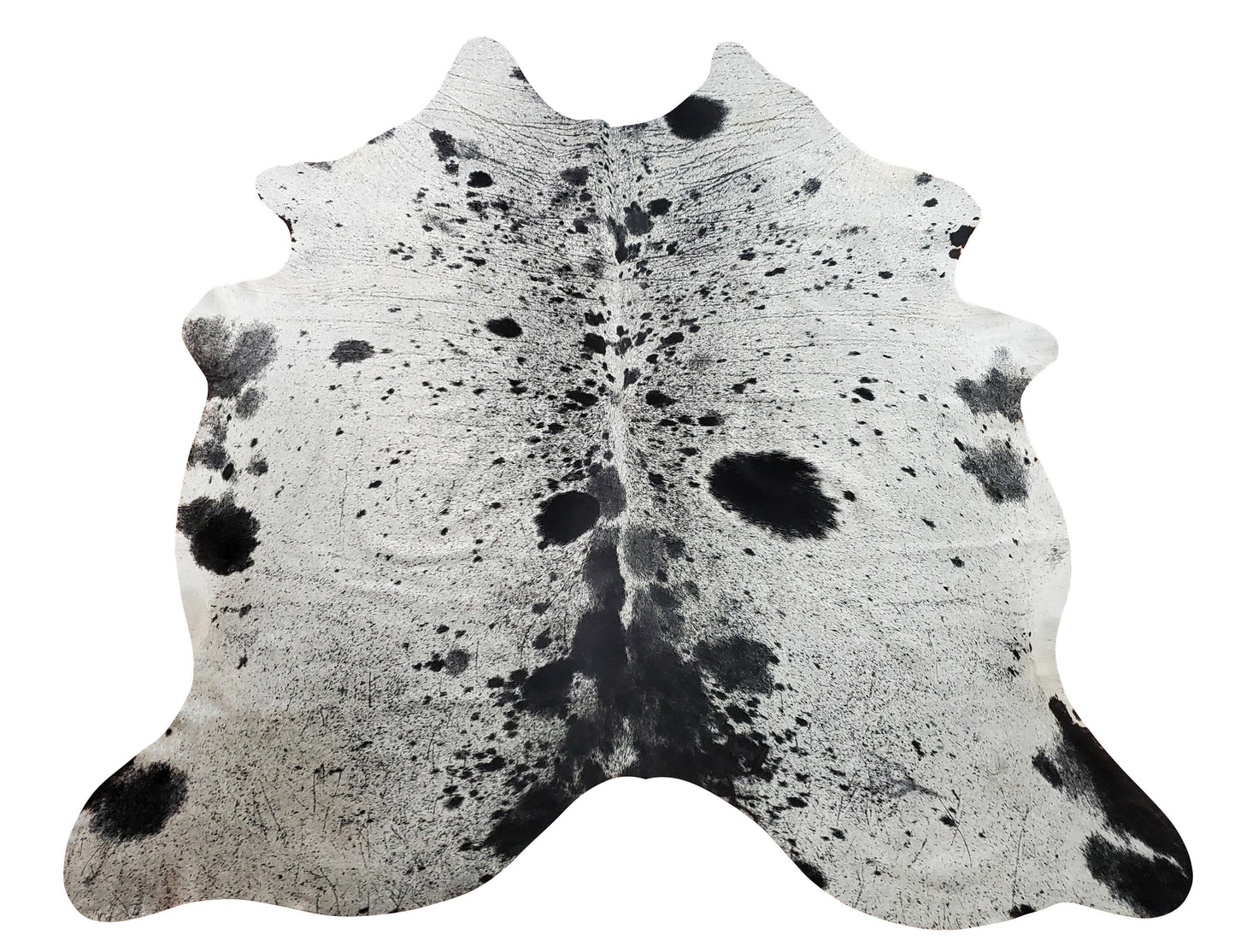 Real Cowhide Rug Black White Salt Pepper 7.3ft x 6.5ft