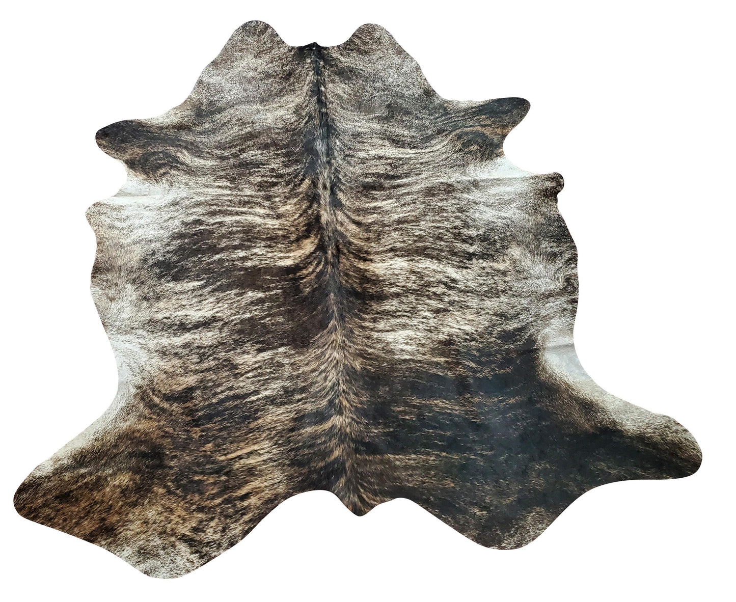 Natural Brindle Grey Cowhide Rug 6.2ft x 6.2ft