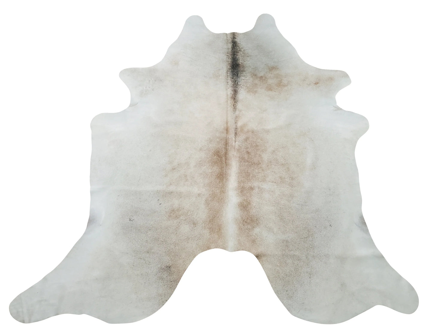 Beige Cream White Cowhide Rug 7ft x 6.2ft