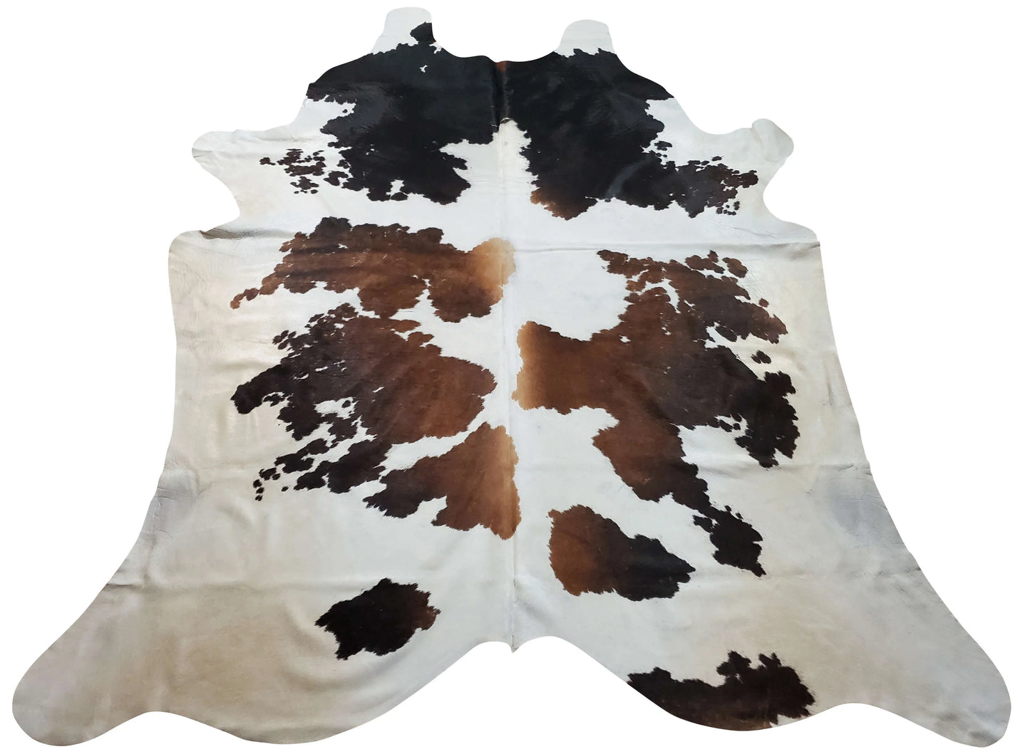 Extra Large Spotted Tricolor Cowhide Rug 8.3ft x 6.6ft