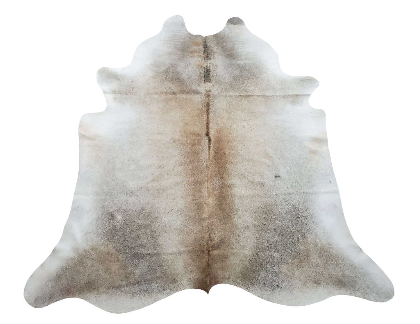 This cowhide rug have a lovely array of various shades of grey and light tan, and it is very dense and tender, it is hundred percent natural and works wonder for upholstery purposes.
