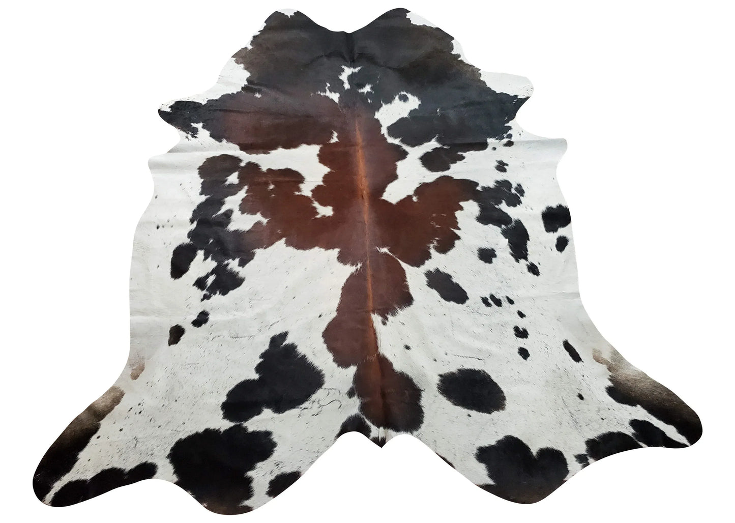 Natural Dark Tricolor Cowhide Rug 7ft x 6ft