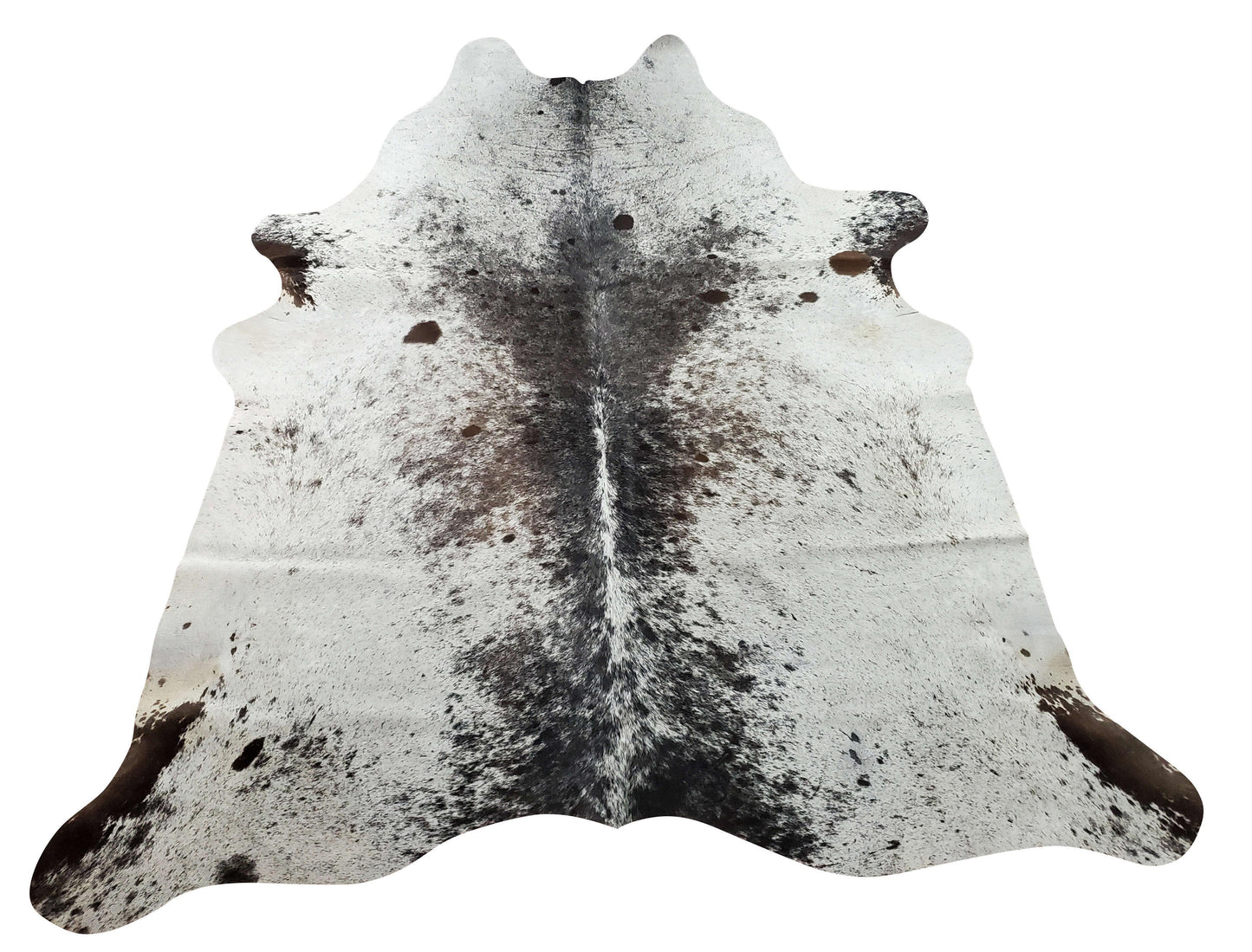 Large Cowhide Rug Speckled Tricolor 7.1ft x 6.5ft