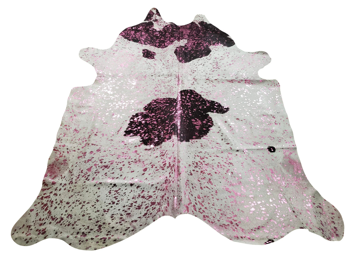 Pink Metallic Cowhide Rug 8.1ft x 7.5ft