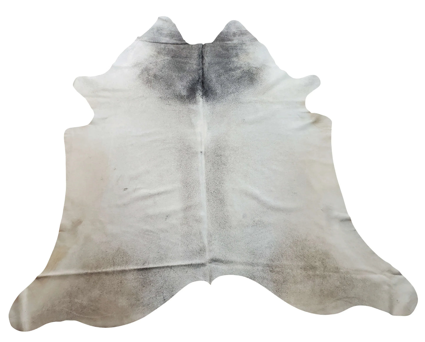 Large Grey Brindle Light Cowhide Rug 7.1ft x 6.3ft