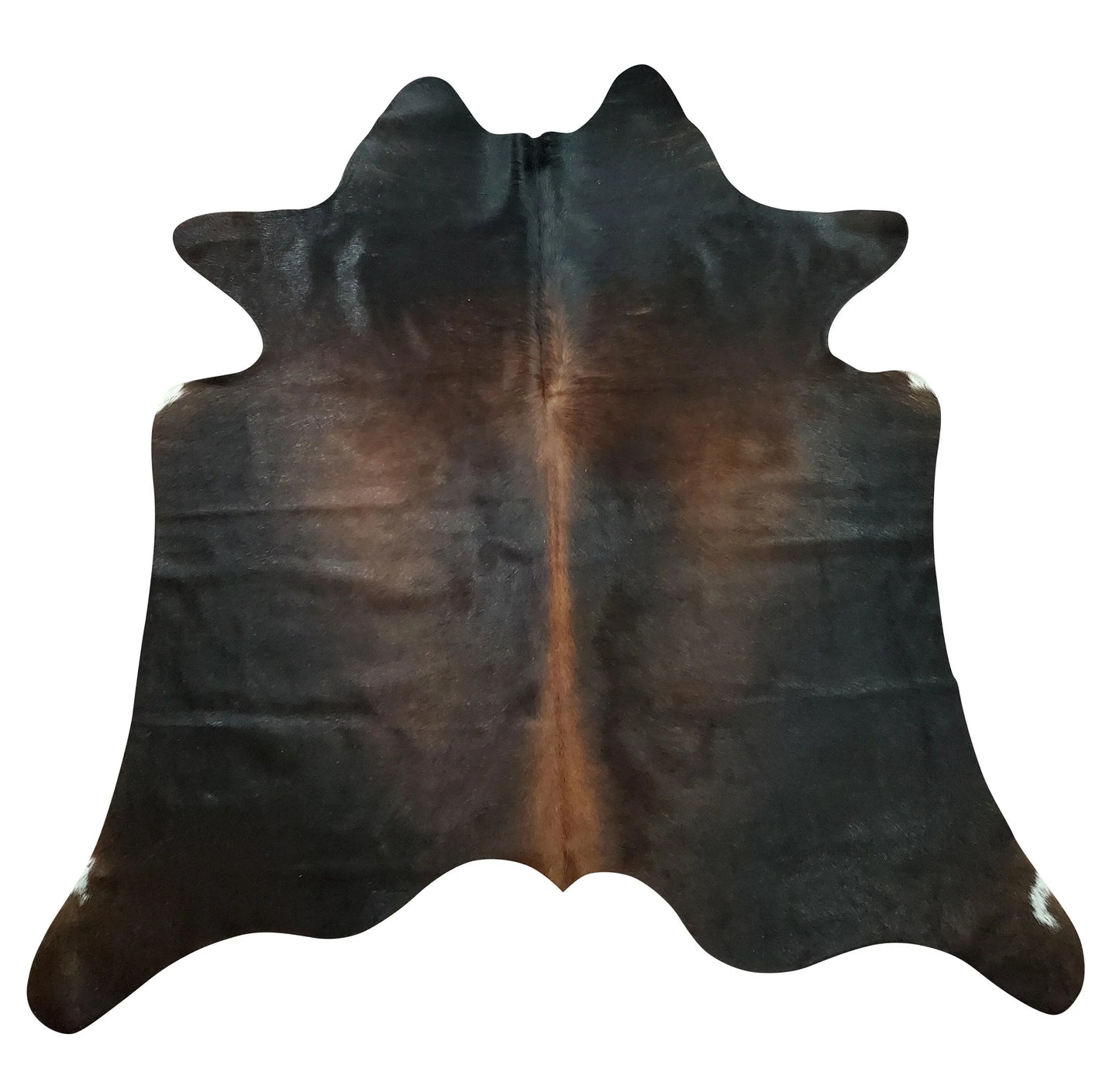 Mini Cowhide Rug Dark Brown Black 4.5ft x 4.5ft