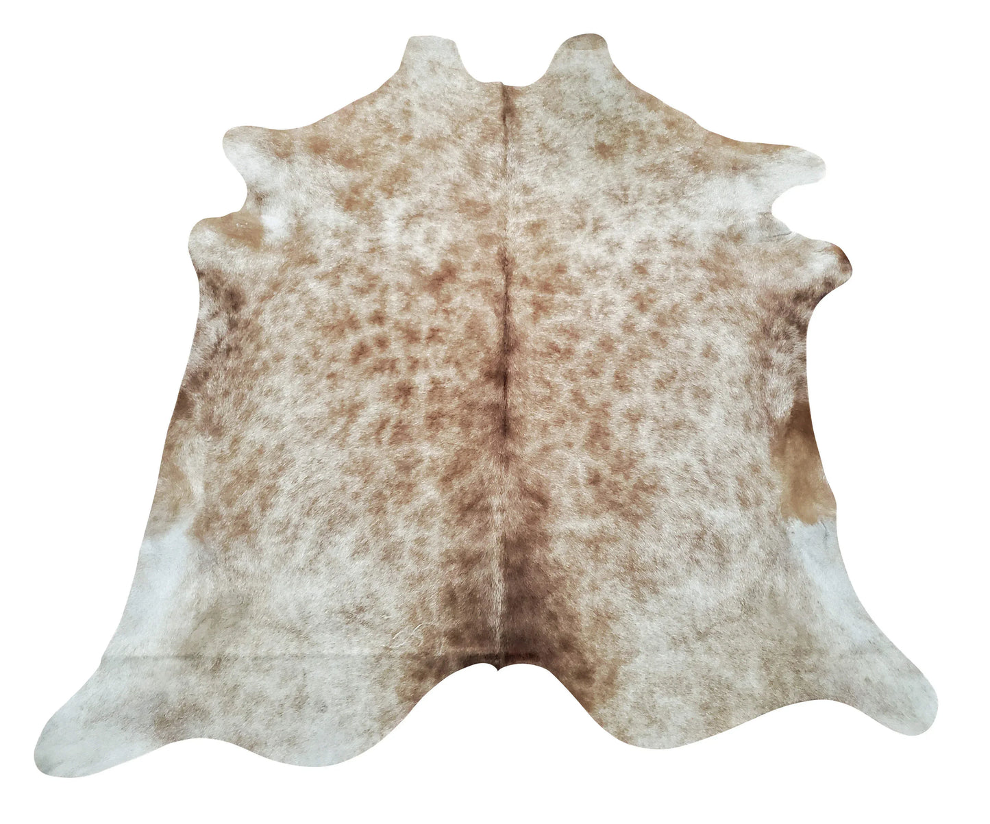 Speckled Beige Cowhide Rug 6.3ft x 5.6ft