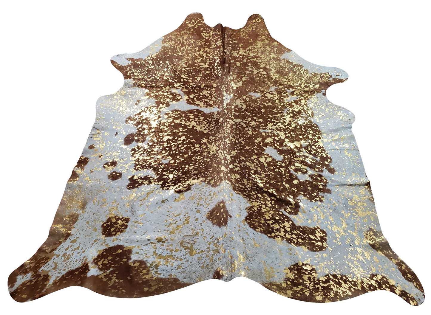 Gold Metallic Cowhide Rug Brazilian 7.3ft x 6.1ft