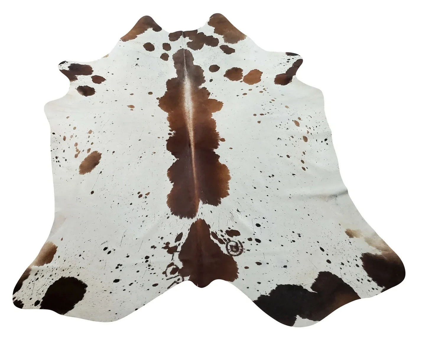 Spotted Cowhide Rug Tricolor 6.6ft x 6.1ft