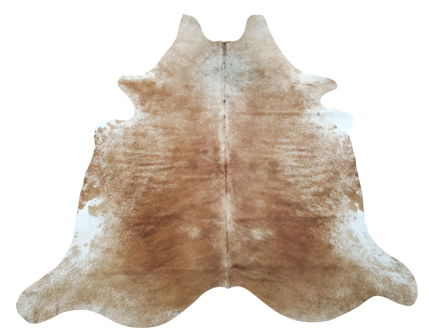 This beige cowhide rug is lovely, its free shipping all over USA, great quality and perfect for any living room.
