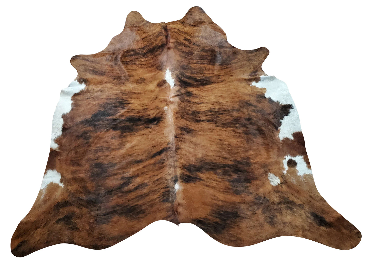 Small Cowhide Rug Speckled Brown White 6.4ft x 6.2ft