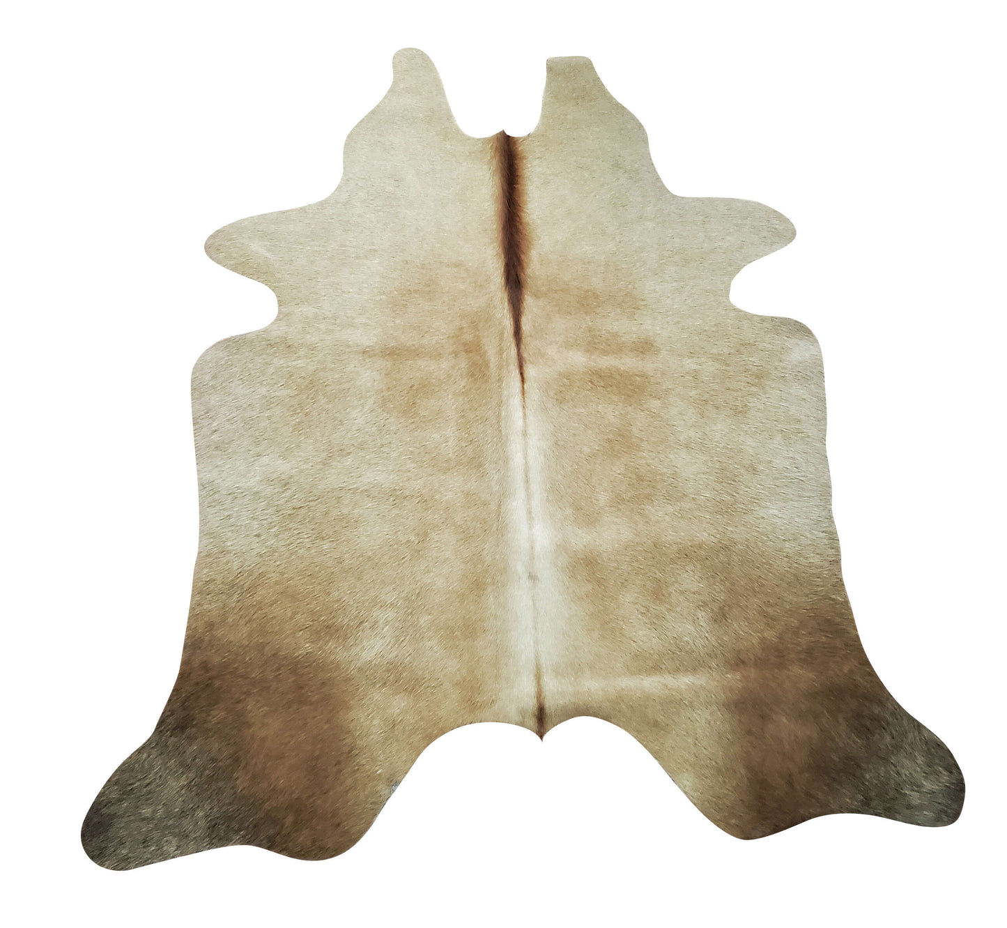 Extra Small Cowhide Rug Beige Brown 4ft x 3.7ft