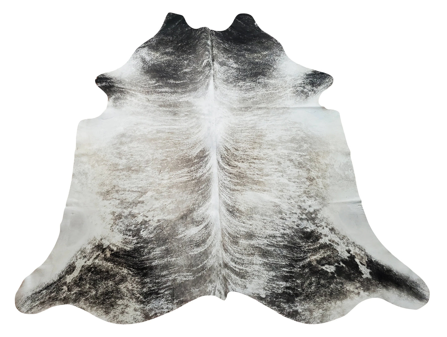 Brazilian Dark Grey Brindle Cowhide Rug 7.7ft x 7ft