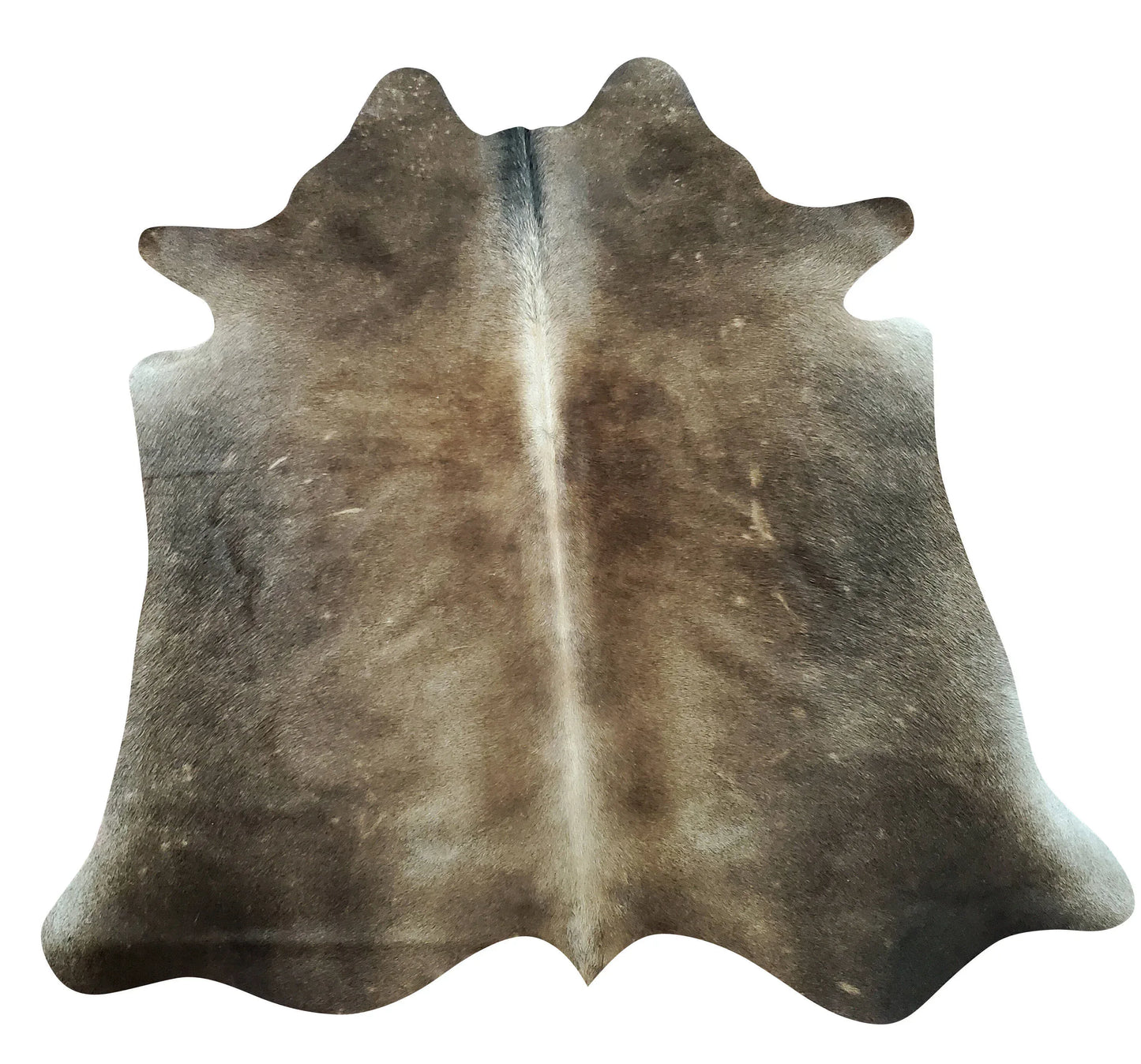 Extra Small Cowhide Rug Dark Tan Black 4.5ft x 4.3ft