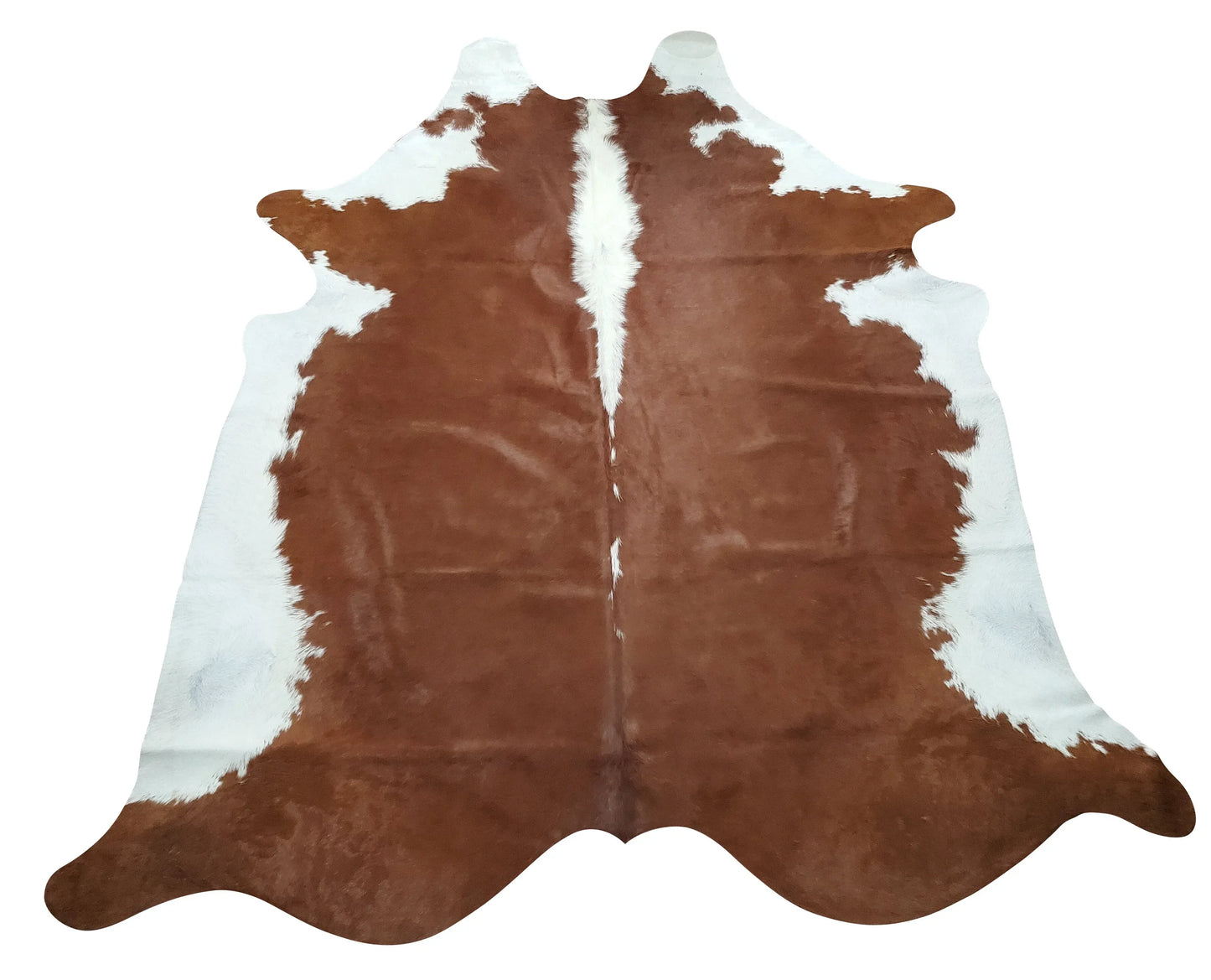Real Cowhide Rug Brown Hereford 6.5ft x 6.2ft