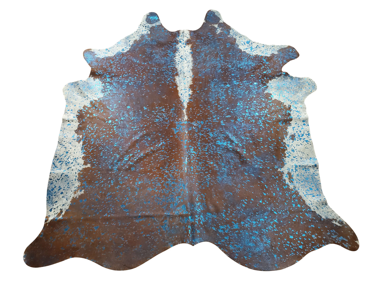 If you wish a dark cowhide rug that is easy to maintain, this turquoise blue will go well with any space and it's cozy to stroll along.