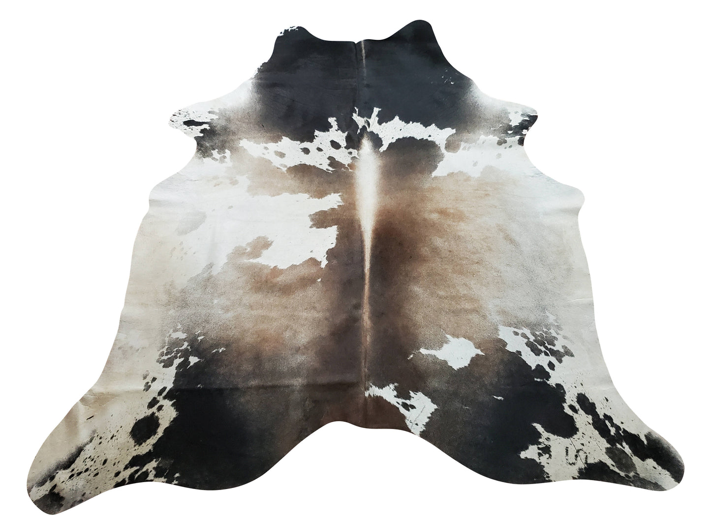 Dark Grey Tricolor Cowhide Rug 7.1ft x 6ft