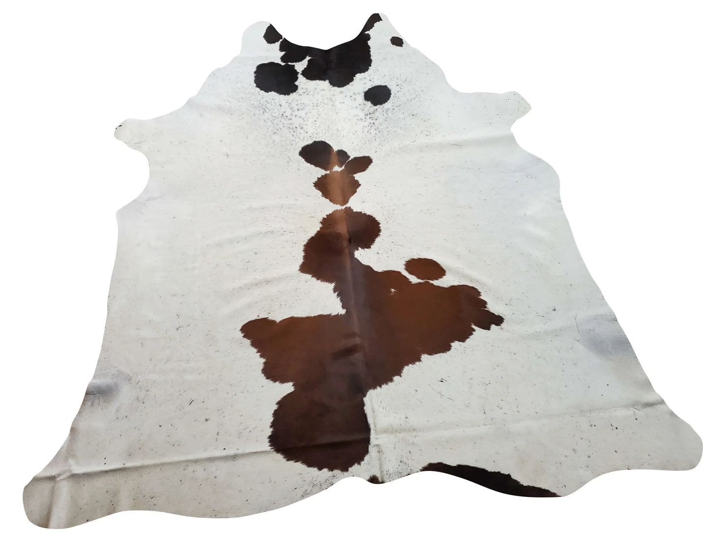 Umber Brown White Cowhide Rug 6.8ft x 6ft