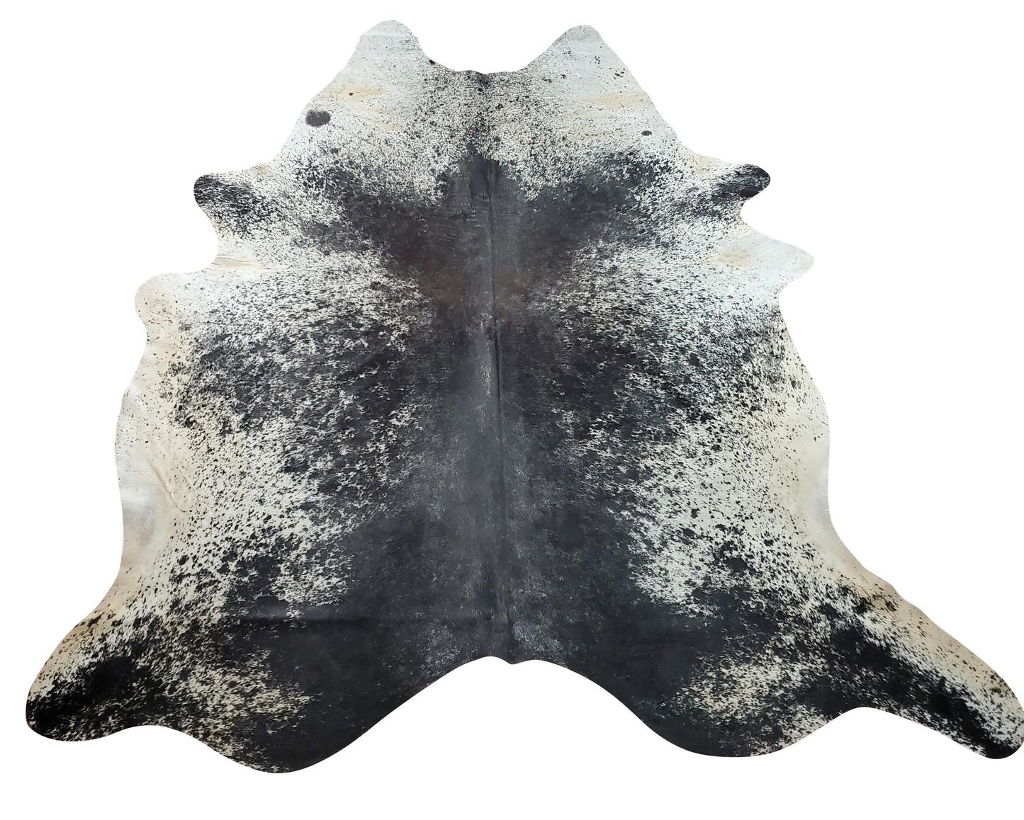 Salt Pepper Black White Cowhide Rug 7.6ft x 6.8ft
