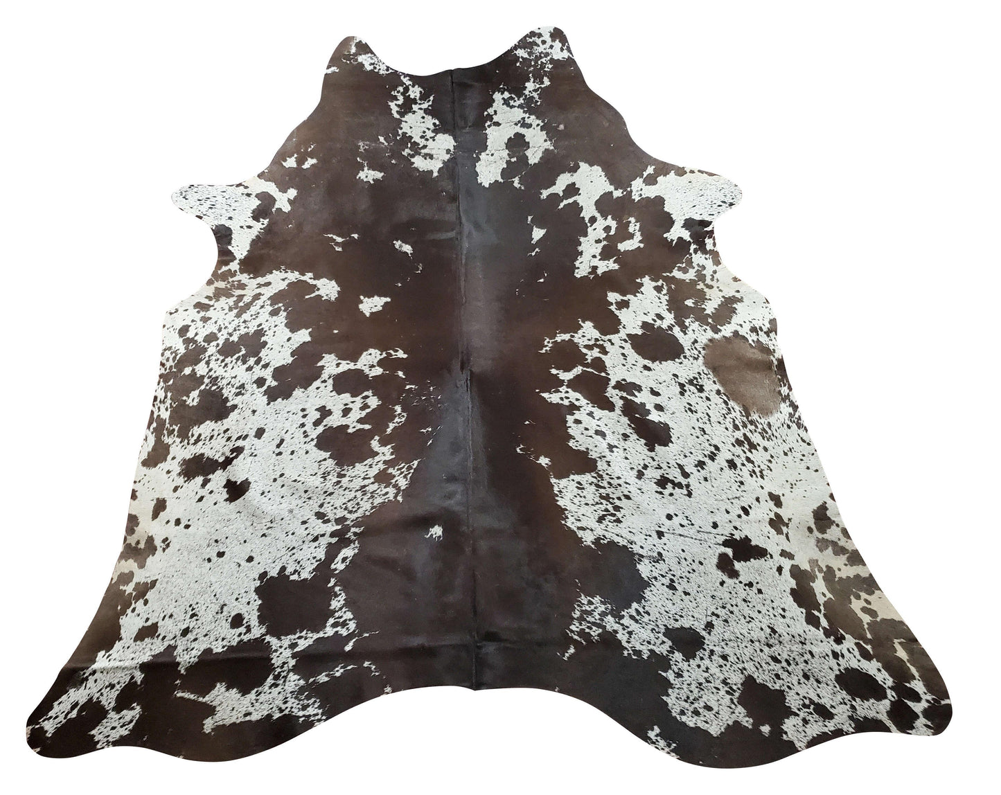 Chocolate Speckled Cowhide Rug 6.4ft x 6ft