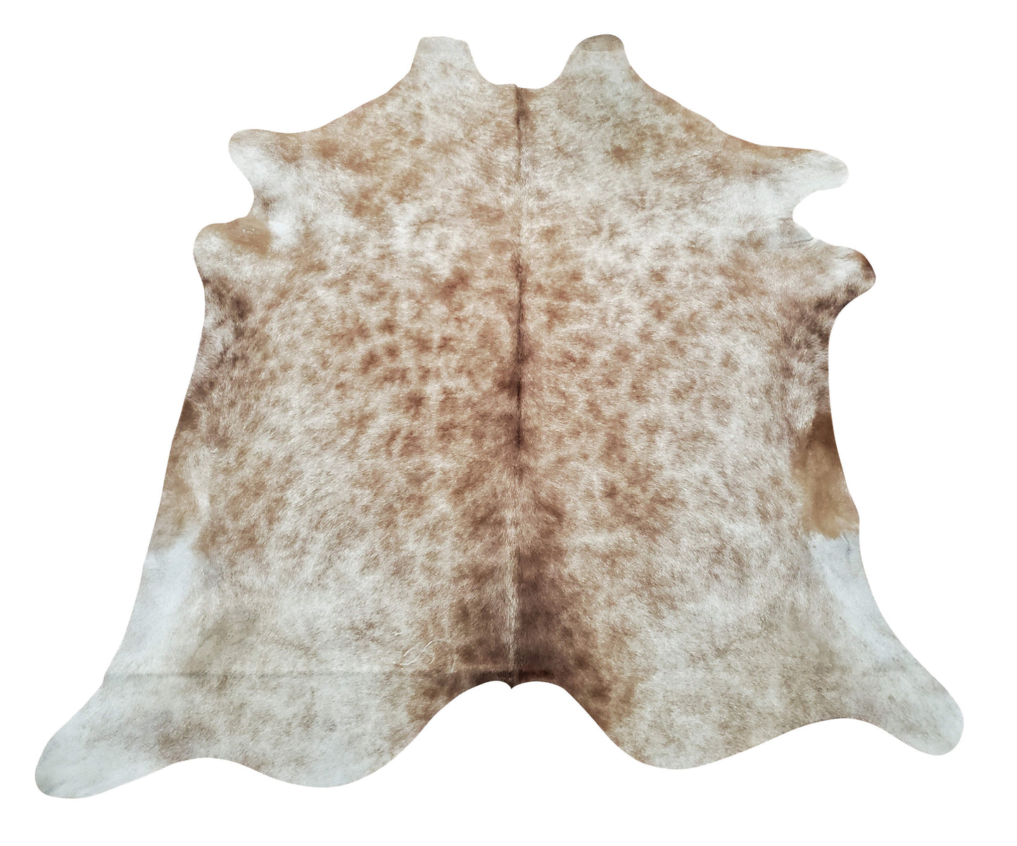 This speckled cowhide rug is stunning the beige is softer and it's perfect for under the dining table, its free and fast shipping all over the USA.