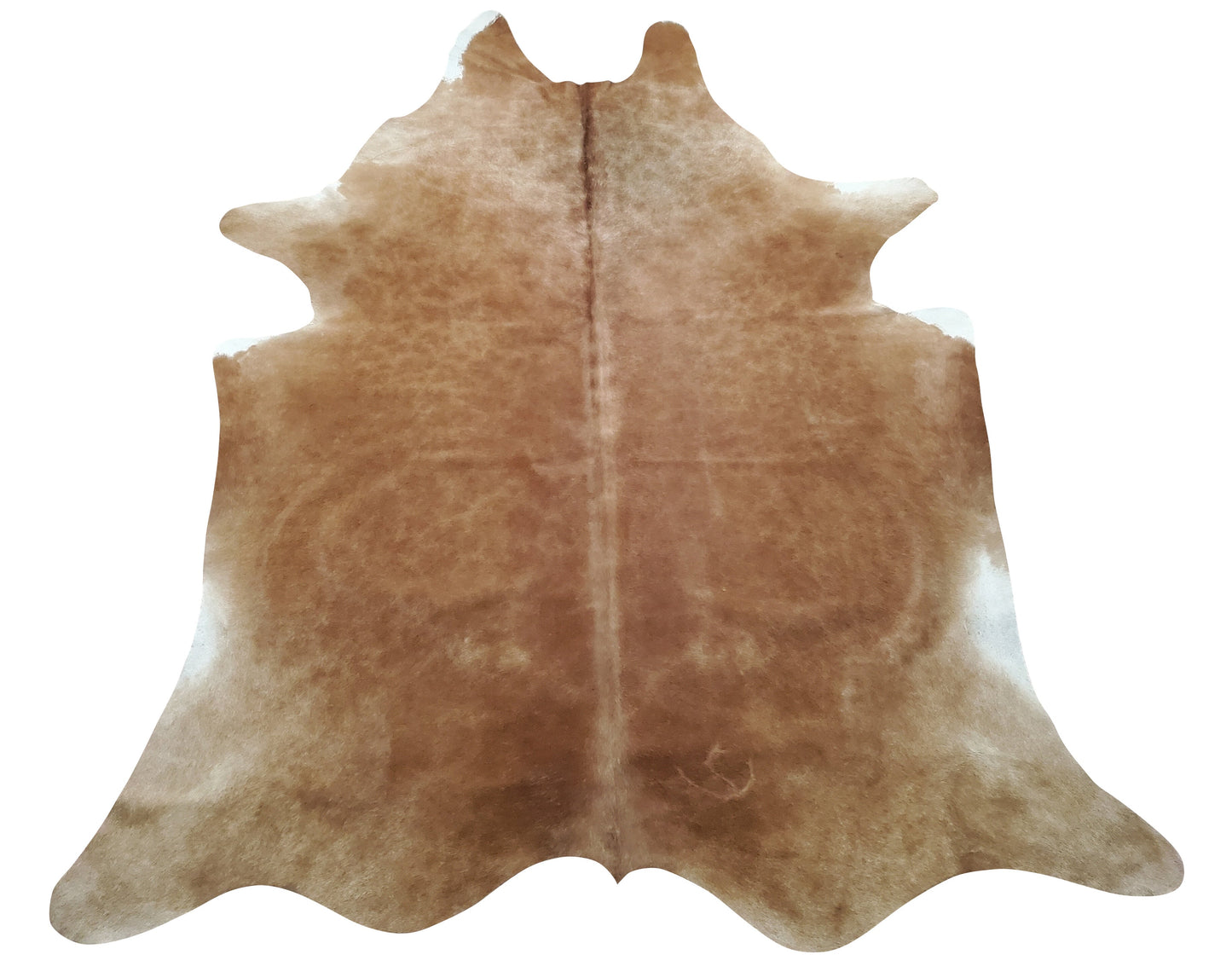 Large Solid Brown Cowhide Rug 7.5ft x 6ft