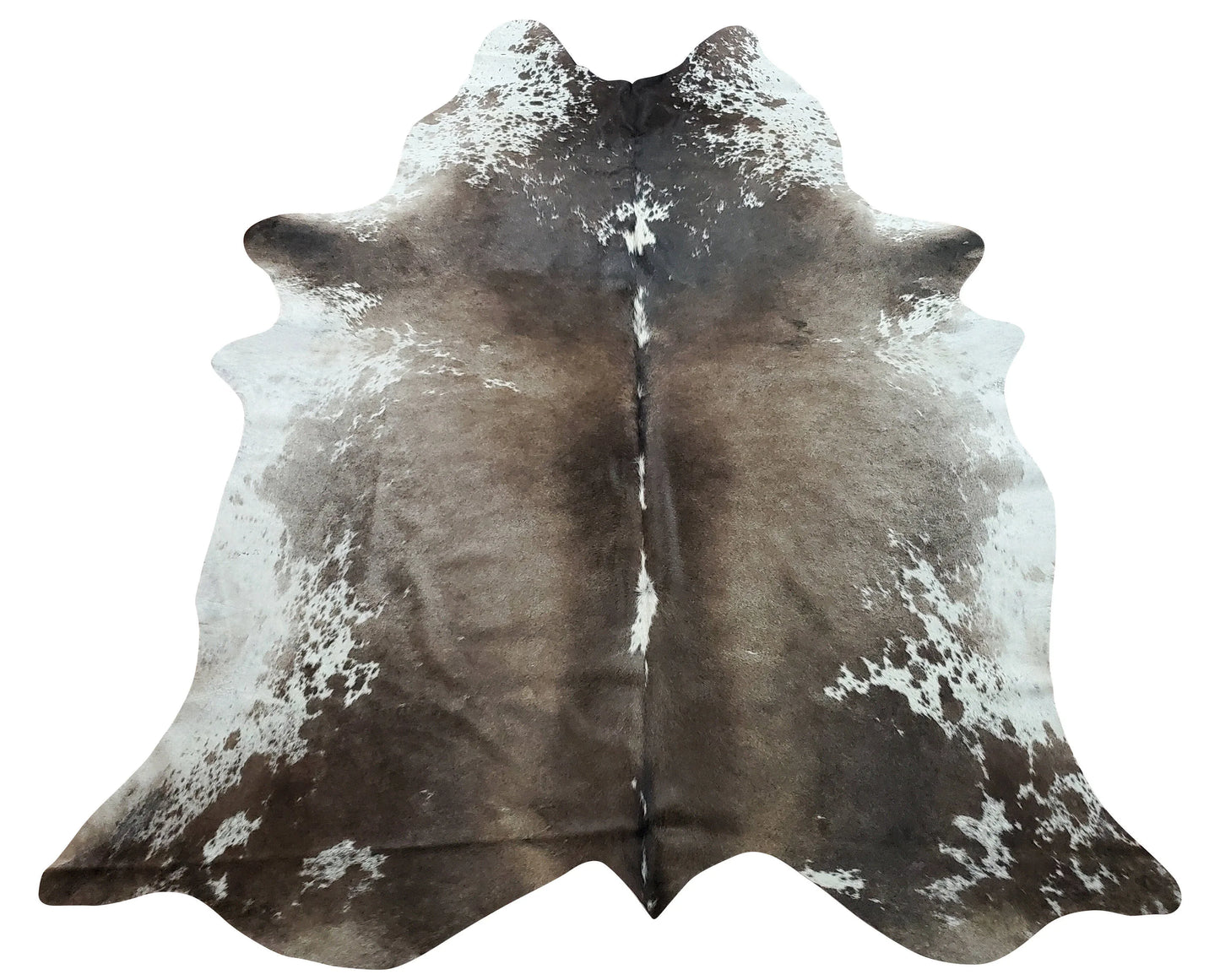 Large Real Cowhide Rug Brown White 7.5ft x 6ft